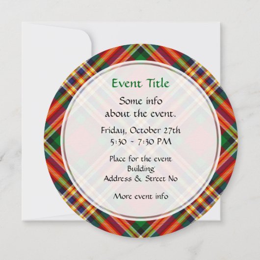 Invitation de Clan MacGill Tartan (Dos)