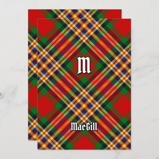 Invitation de Clan MacGill Tartan (Devant / Derrière)