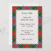 Invitation de Clan MacPherson Tartan (Dos)