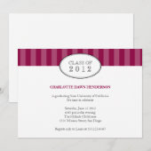 Invitation de classe de graduation de maroon de bo (Devant / Derrière)