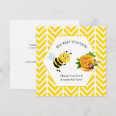 Invitation de classe Meilleur Professeur Abeille | (Devant / Derrière)