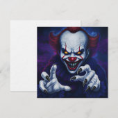 Invitation de clown effrayant (Devant / Derrière)