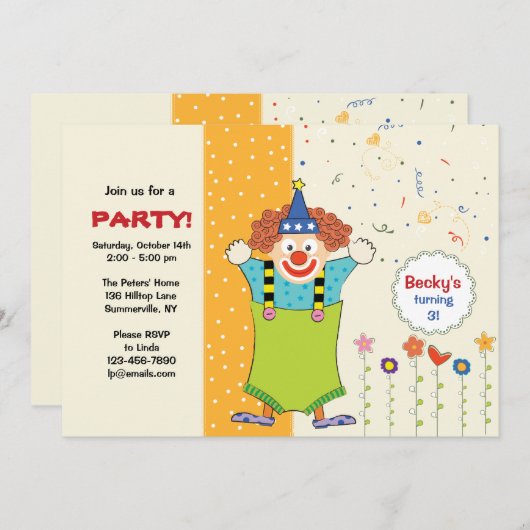 Invitation de clowns (Devant / Derrière)