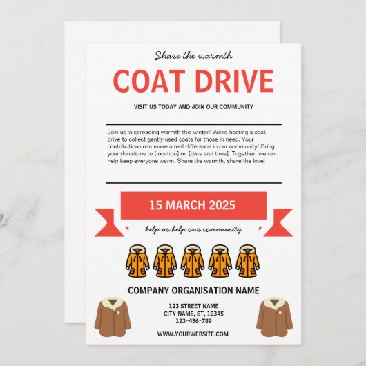 Invitation de Coat Drive (Devant / Derrière)