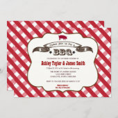 Invitation de cochon BBQ Plaid (Devant / Derrière)