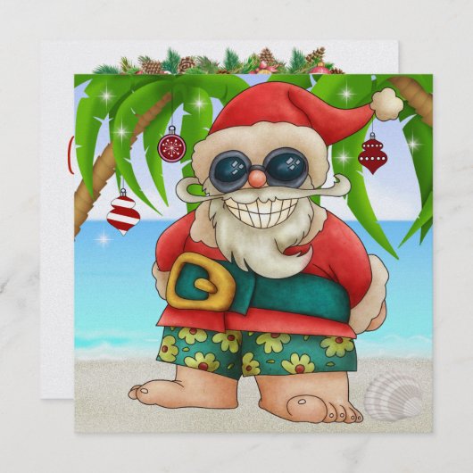 Invitation de Cocktail Beach Père Noël - SRF (Devant / Derrière)