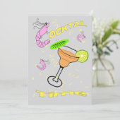 Invitation de cocktail de bande dessinée de (Debout devant)