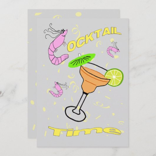 Invitation de cocktail de bande dessinée de (Devant / Derrière)