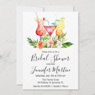 Invitation de cocktail de douche de mariée tropica