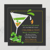 Invitation de cocktail de drapeau de shamrock de (Devant / Derrière)