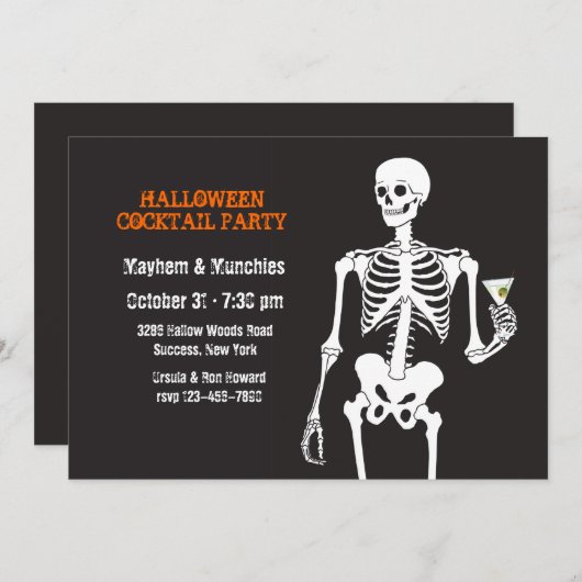 Invitation de cocktail de Halloween (Devant / Derrière)