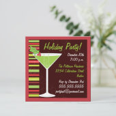 Invitation de cocktail de houx de fête de vacances (Debout devant)