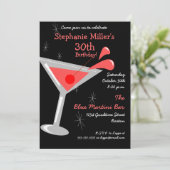 Invitation de cocktail de Martini d'anniversaire (Debout devant)