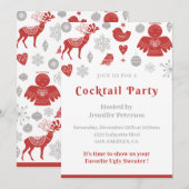 Invitation de cocktail de Noël Classique Gris Nord (Devant / Derrière)