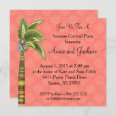 Invitation de cocktail de palmier d'été couleur (Devant / Derrière)