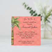 Invitation de cocktail de palmier d'été couleur (Debout devant)