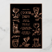 Invitation de cocktail élégante et noire (Recto)