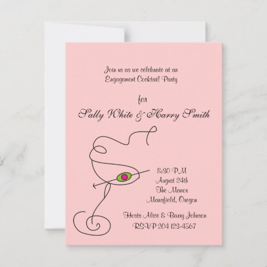 Invitation de Cocktail Fiançailles (Devant)