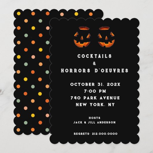Invitation de Cocktail Halloween pour adultes (Devant / Derrière)