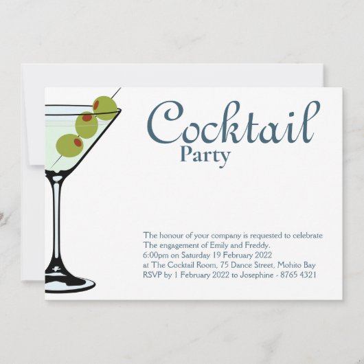 Invitation de cocktail Martini (Devant)