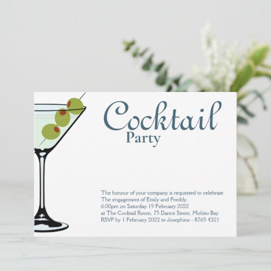 Invitation de cocktail Martini (Debout devant)