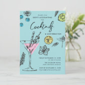 Invitation de cocktail moderne illustrée (Debout devant)