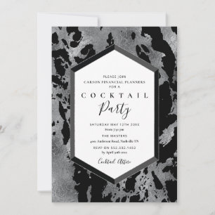 Invitation de cocktail Party Noir Argent