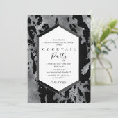 Invitation de cocktail Party Noir Argent (Debout devant)