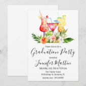 Invitation de cocktails de graduation tropicale (Devant / Derrière)
