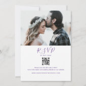 Invitation de code QR Mariage moderne violet (Dos)