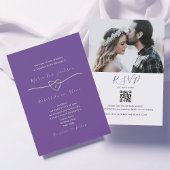 Invitation de code QR Mariage moderne violet