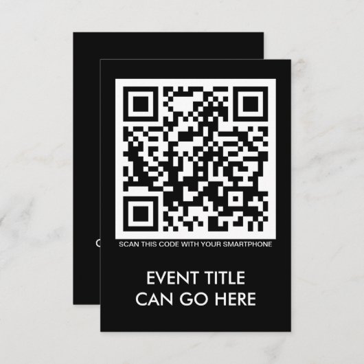 invitation de code QR personnalisable (Devant / Derrière)