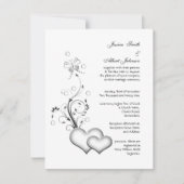 Invitation de coeur noir&blanc mariage (Devant)