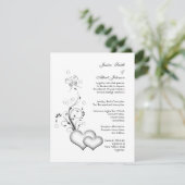 Invitation de coeur noir&blanc mariage (Debout devant)