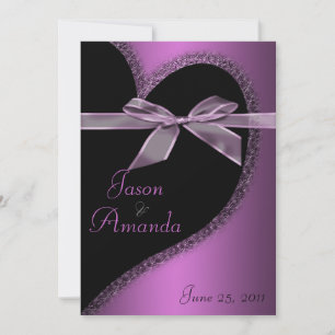 Invitation de coeur rose avec bow
