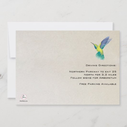 Invitation de colibri (Dos)