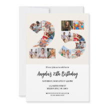 Invitation de collage de photos pour les 25 ans