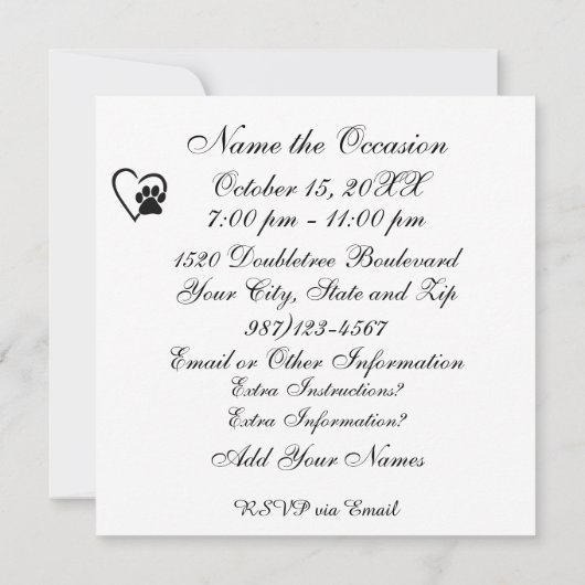 Invitation de collecte de fonds (Dos)