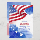 Invitation de collecte de fonds American Flag Wate (Devant / Derrière)