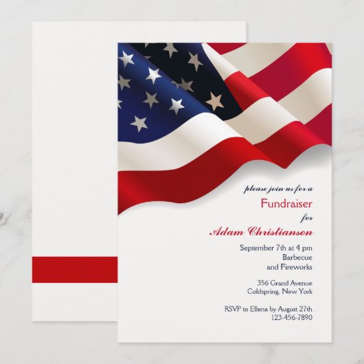 Invitation de collecte de fonds politique du drape (Devant / Derrière)