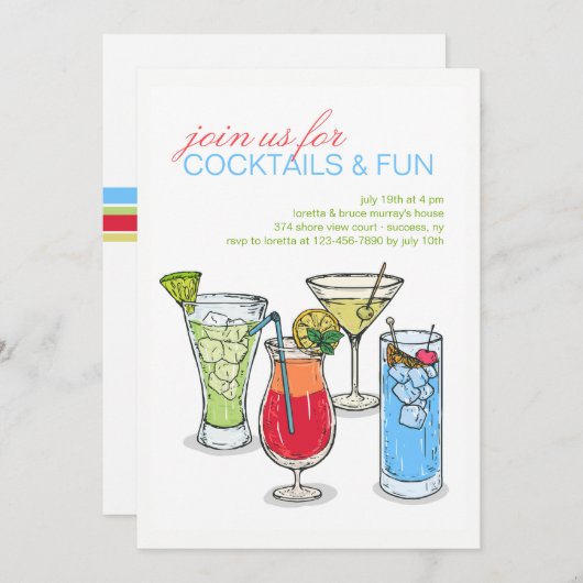Invitation de collection de cocktail (Devant / Derrière)