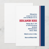 Invitation de College Stripe Bar Mitzvah (Devant / Derrière)