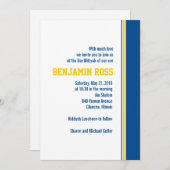 Invitation de College Stripe Bar Mitzvah (Devant / Derrière)