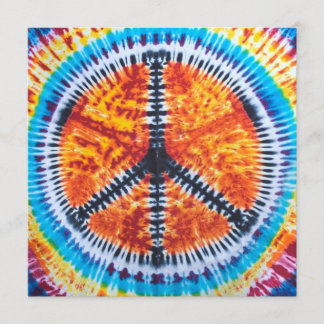 Invitation de colorant de cravate de hippie