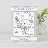 Invitation de coloriage d'Halloween Ourson et Fant (Debout devant)