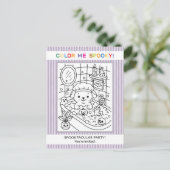 Invitation de coloriage d'Halloween pour bain de c (Debout devant)