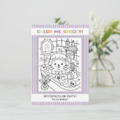 Invitation de coloriage d'Halloween pour bain de c (Debout devant)