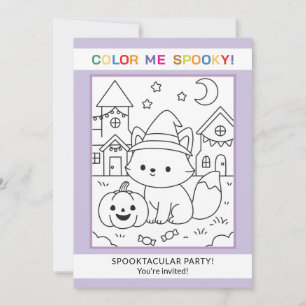 Invitation de coloriage d'Halloween pour enfants a