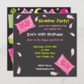 Invitation de combat de coussin de soirée pyjamas (Devant / Derrière)