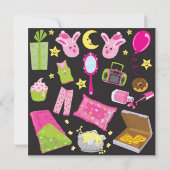 Invitation de combat de coussin de soirée pyjamas (Dos)